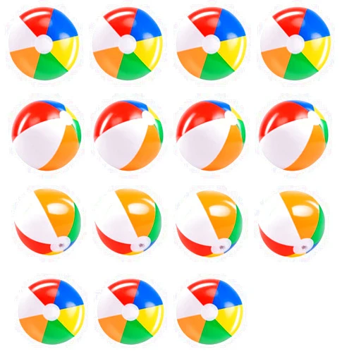 IDeep Beach Balls, 15 Pack Rainbow Beach Balls 9 inch PVC Inflatable Beach Ball for Kids, Swimming Pool Toys Beach Toys Summer Water Games Balls for Beach Pool Park Summer Party