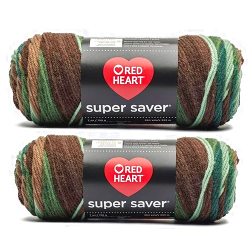 Generic Bulk Buy - Red Heart Super Saver Forest Yarn - 2 Pack of 141g/5oz - Acrylic - 4 Medium (Worsted) - 236 Yards - Knitting/Crochet