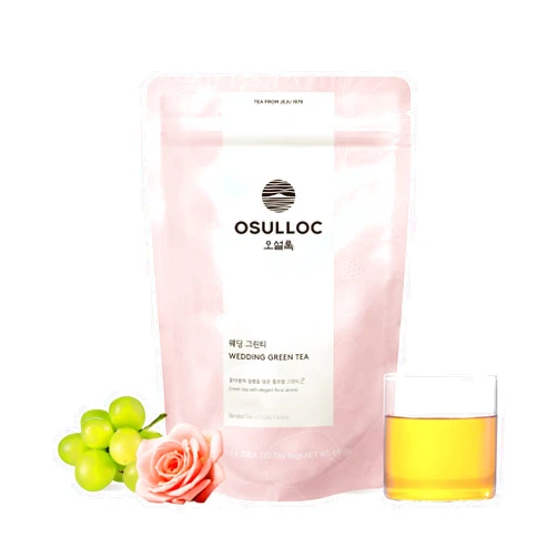 Osulloc Wedding Green Tea (Floral & Sweet Muscat Scent) | Sweet Fruit Tea | 20 Pyramid Tea Bags, 1.41oz