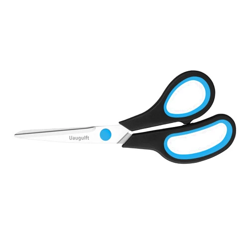 Uaugulft Scissors, Stainless Steel Paper Scissors, Multi-Purpose Scissors with Soft Grip Handle, Blue Black, 8 Inch