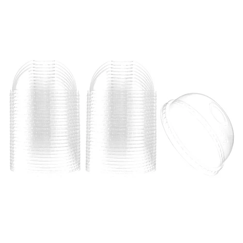 ELEGANT DISPOSABLES [50 Count] Crystal Clear PET Plastic Dome lids Fits 14, 16, 20, & 24 oz Cups for Iced Coffee, Milkshake, Slurpee, Ice cream, Razzle, Slush, Smoothy, Party's,