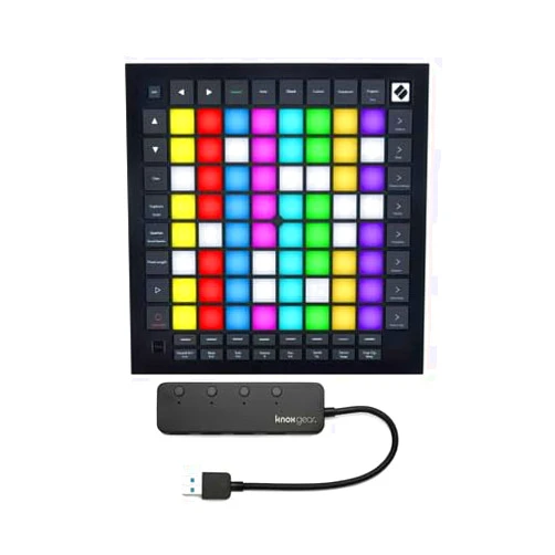 Novation Launchpad Pro MK3 USB MIDI Ableton Live Controller Bundle with 4-Port USB 3.0 Hub (2 Items)