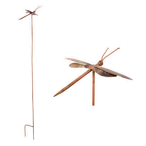 Ancient Graffiti Flamed Copper Dragonfly Garden Ornament