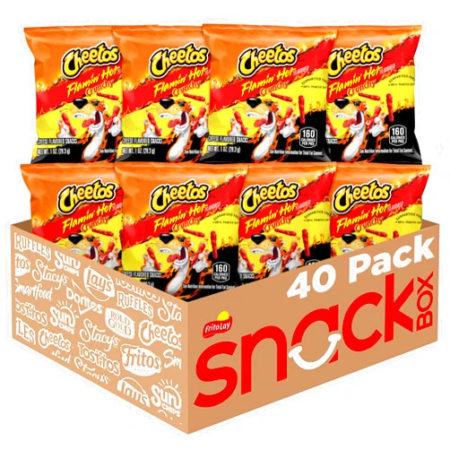 Cheetos Cheese Flavored Snacks, Flamin' Hot Crunchy, 1 Ounce (Pack of 40)