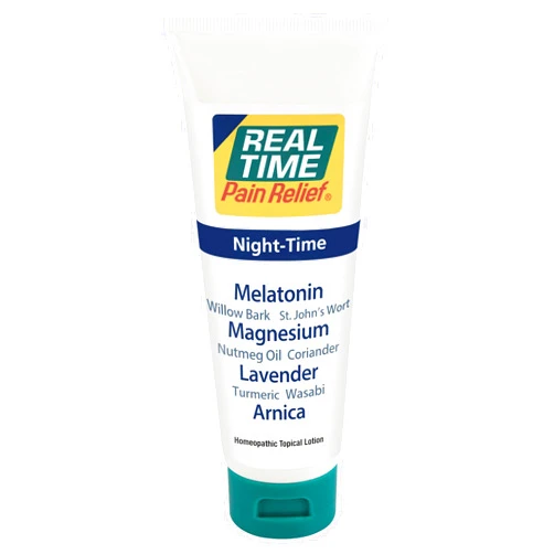 Real Time Pain Relief Night-Time Cream - 3oz Tube | Sleep Aid with 21 Natural Ingredients | Relieves Joint and Muscle Discomfort for More Restful Sleep | Includes Melatonin, Lavender, Magnesium