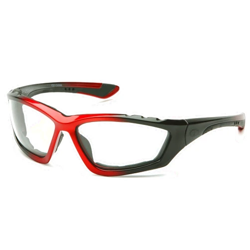 Pyramex Safety Pyramex SBR8710DTP Accurist Safety Glasses Clear Anti-fog Lens,Black/Red