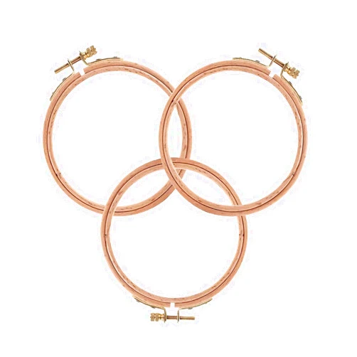 S SHERBO Sherbo 3 Inch Embroidery Hoop - Set of 3 Small Embroidery Hoop Made of Beech Wood, Perfect for Cross Stitch Hoop Designs & Wooden Rings Crafts