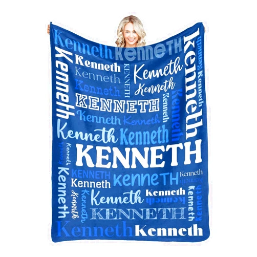 Puercha Personalized Blanket for Kids Adults Personalized Name Blanket Custom Blanket with Name for Girls Boys Customized Super Soft Flannel Blankets Throws