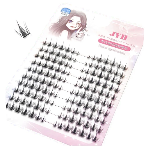 JINYANHUA White Moonlight DIY Lashes 140pcs False Eyelash Extensions Mixed Tray Thick/Natural Individual Cluster Fairy Professional Makeup Eyelashes Novice (Natural, PINK)