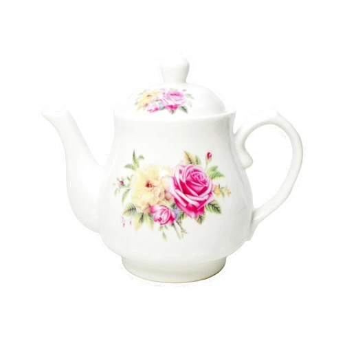 Liang baobao European Style Porcelain Teapot, Coffee Tea Water Pot Vintage Ceramic Kettle (14oz)