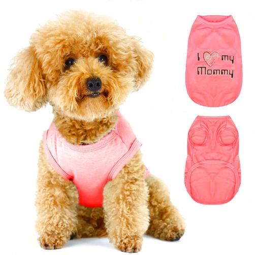 Paiaite Expressive Pet Vest: Sleeveless Dog Shirt with 'I Love My Mommy' Slogan, Ideal for Chihuahuas, Poodles, Yorkies, and More - Adorable Design, Ultimate Comfort, Easy Maintenance! Pink Small