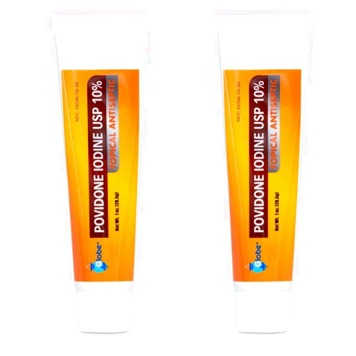 Globe (2 Pack) Povidone Iodine 10% First Aid Ointment 1 Oz, for Cuts Scrapes Burns (Compare to Betadine)