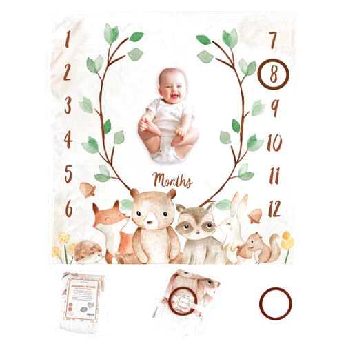 KooKooBaby Monthly Baby Milestone Blanket,47