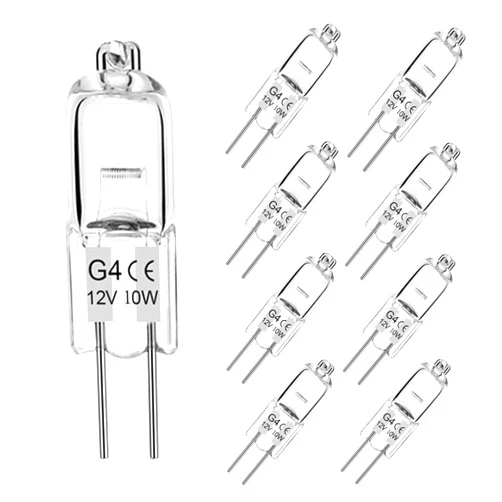 BXXKXMC G4 Bulb 12V 10W Halogen Light Bulbs 2 Pin G4 Light Bulbs Replacement for Under Cabinet Puck Light,Chandeliers, Accent Lights, Track Lighting
