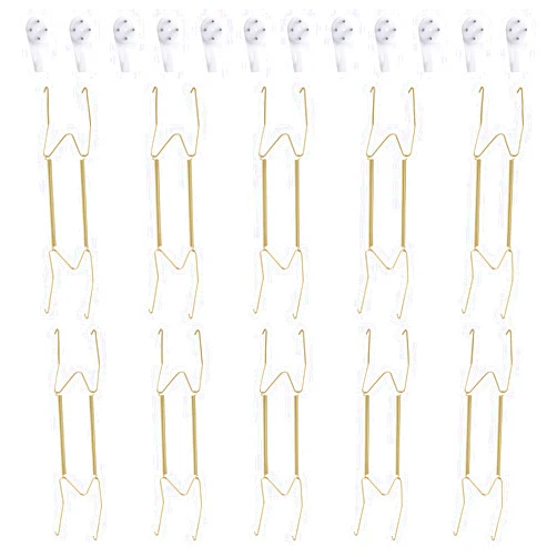Fasunry 10 Pack Plate Hangers, 12 Inch Wall Plate Hangers and 12 Pack Wall Hooks, Compatible 10.5 to 12.5 Inch Decorative Plates, Antique China, Antique Plates and Arts