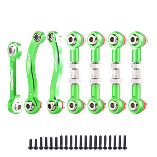 Hobbypark Metal Turnbuckle Aluminum Camber Links Toe Links with Rod Ends Steering Linkage Set for Traxxas 1/18 LaTrax Teton Upgrades Desert Prerunner, Replace 7636 (Green)
