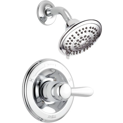 Delta Faucet Lahara 14 Series Single-Function Shower Faucet Set, 5-Spray Shower Head, Shower Handle, Chrome Shower Faucet, Delta Shower Trim Kit, Chrome T14238 (Valve Not Included), Without Rough
