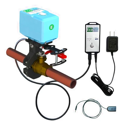 EcoNet Controls EVC200-WLS1M Bulldog Valve Robot with Wired Leak Sensor, Z-Wave Water Shutoff Valve, Smart Home Hub Required, Easy DIY Install, No Plumbing, Fits up to 1.5