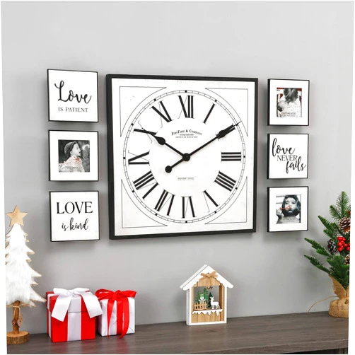 FirsTime & Co. Love Frame Gallery Set Wall Clock, 20