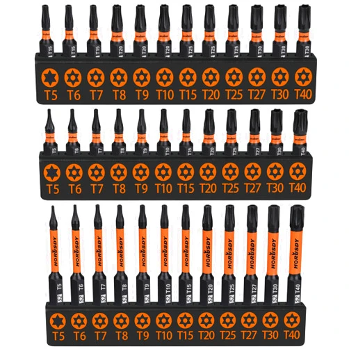 HORUSDY Impact Torx Bit Set, 36pcs Torx Security Bit Set,Tamper Proof Torx Bit Set (T5-T40), Star Bit Set for Impact Driver, S2 Steel 1