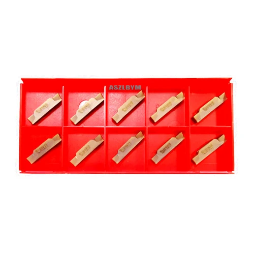 ASZLBYM Carbide Turning Grooving Inserts 10pcs N123H2-0400-0004-TM 1125 for CNC Lathe Grooving Cut-Off Tool,PVD TIALN Coated, Cutting Width:4mm
