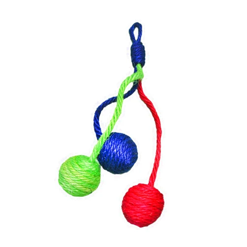 Leefasy Hanging Interactive Cat Toy Sisal Rope Ball, Eco Friendly Self Play Bite and Wear Resistant Pets Interactive Toy Cat Rope Ball for Indoors Cats for Hanging Cat Scratching Tree - Random Color