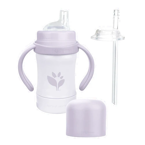 Green Sprouts® Sprout Ware® Sip & Straw 6oz., 6mo+, Plant-plastic, Platinum-cured Silicone, Dishwasher Safe, Grows with Baby, Tested for Hormones
