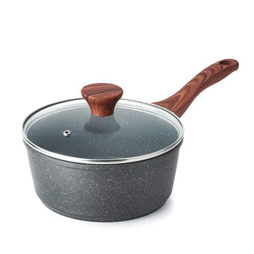 SENSARTE Nonstick Sauce Pan with Lid, 1.5QT Small Pot with Swiss Granite Coating, Stay-cool Handle, Multipurpose Handy Small Saucepan, Induction Capable, PFOA Free