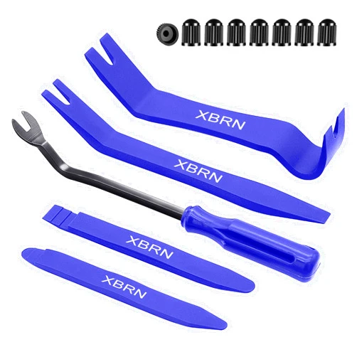 XBRN Auto Trim Removal Tool Kit,13 Pcs Car Panel Door Window Tools Kit,Auto Clip Fastener Remover Pry Tool Set Blue