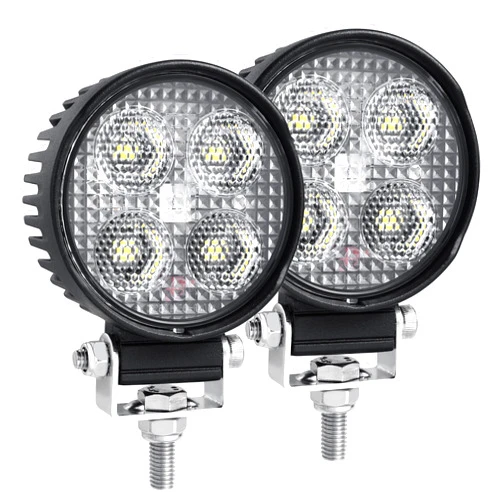 Primelux 3 inch LED Work Light, 48W 5500lm 2PCS 12V/24V Off Road Lights, IP67 Waterproof Round Tractor Lights, for Jeep Trucks Tractor UTV ATV SXS Off-Road Vehicles and Boat