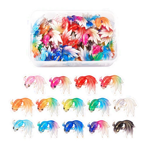 BB Beadthoven Beadthoven Colorful Acrylic Charms Pendants Gradient Rainbow Plastic Dangle Charm Beads Kids Jewelry Accessories for DIY Necklace Earrings Jewelry Making Craft Supplies