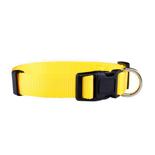 Native Pup Basic Nylon Dog Collar, Adjustable for Small, Medium, Large pet and Puppies Accessories, Cute Colors for Male, Female, boy, Girl, Puppy (Medium, Yellow)