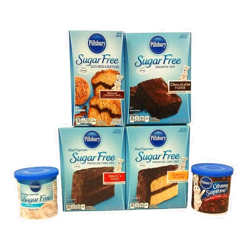 Pillsbury Sugar Free Cake Mix and Frosting Bundle. Everything Needed To Get A Sugar Free Party Started 6 Piece Set