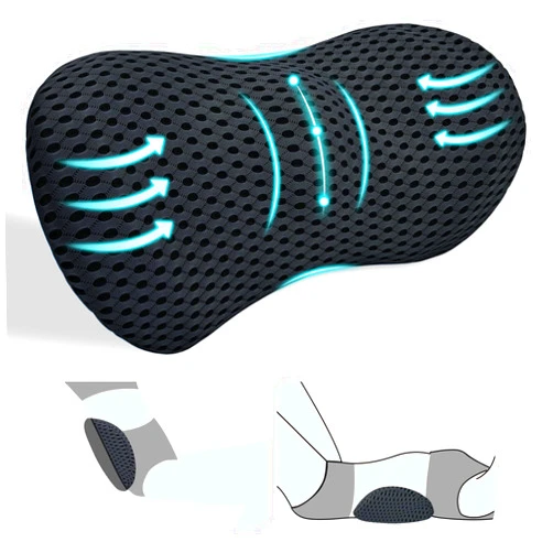 Kasney Lumbar Support Pillow, Back Pillow for Low Back Pain Relief, Ergonomic Streamline Car Seat, Office Chair, Recliner and Bed (Black)