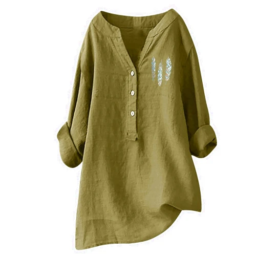 TXIAOLLY Tops to Hide Belly for Women,Women's Casual Long Sleeve Tunic Tops Cute V Neck Button Down Loose Shirt Blouses