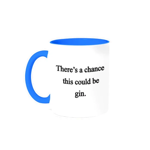 3dRose There’s a Chance This Could be Gin Mug, 1 Count (Pack of 1), Blue