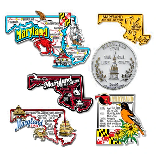Classic Magnets Maryland Six-Piece State Magnet Set by Classic Magnets, Includes 6 Unique Designs, Collectible Souvenirs Made in The USA