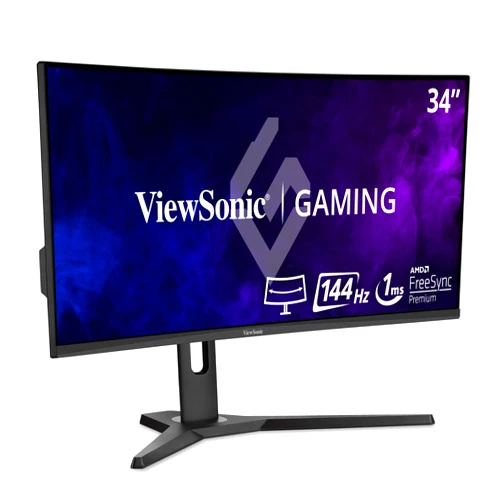 ViewSonic VX3418-2KPC 34 Inch 21:9 Curved 1440p 1ms 144Hz Gaming Monitor with FreeSync Premium, Eye Care, HDMI and Display Port