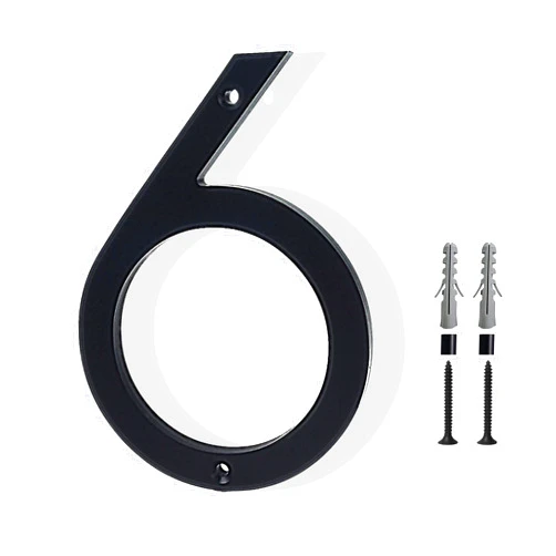 Hvatry House Numbers for Outside, 6'' Modern Floating Address Numbers for Exterior House, Door And Street, Weatherproof No Rust, Easy to Install with Nails Kit, 3D Decor Matte Black, House Numbers 6