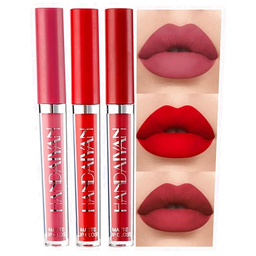 BestLand 3Pcs Matte Liquid Lip Gloss Set - 24H Transfer-Proof, Moisturizing & Non-Sticky I Mauve Pink, Classic Red, Deep Burgundy I Vegan + Cruelty-Free for Daily & Party