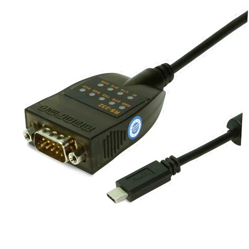 Gearmo USB-C 2.0 to Serial RS-232 Adapter w/LED Indicators