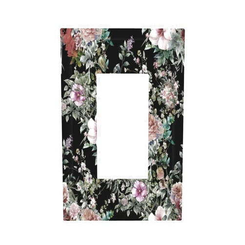 Spshian Vintage Watercolor Flower Rustic Pink Floral 1 Gang Rocker Light Switch Covers Single Decora Outlet Wall Plate Decorative Switchplate Faceplate GFCI for Farmhouse Country Bedroom Decor