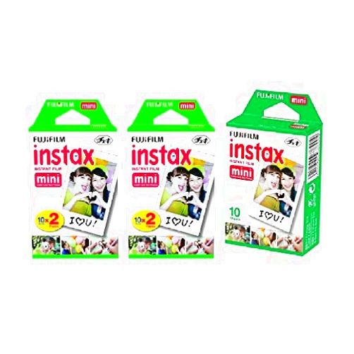 Fujifilm Instax Mini Instant Film, 5 Pack BUNDLE Includes Qty 2 Instax Mini Twin 10 Sheets x 2 packs = 40 Sheets + Instax Mini Single 10 Sheets: Total 50 Pictures