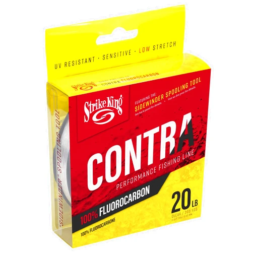 Strike King Contra Fluorocarbon Performance Fishing Line, UV-Resistant, Clear