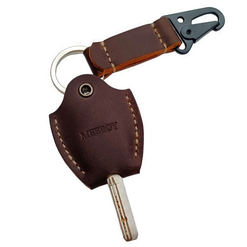 MEEBOY handmade leather car key sleeve for broken key car key cover for men and women (Coffee)