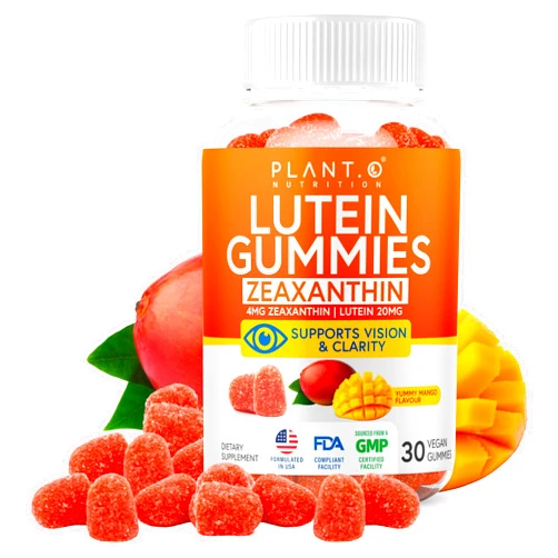 PLANT.O NUTRITION Lutein & Zeaxanthin Eye Health Supplement - Delicious Vegan Eye Care Vitamins 20mg Lutein and Zeaxanthin Gummies for Vision Clarity Dry Eye Relief and Blue Light Support
