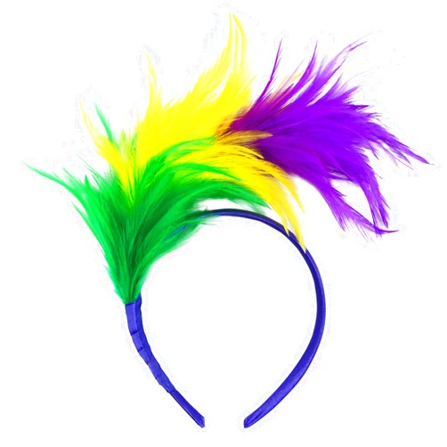 Wobeny Mardi Gras Women's Headpiece Headbands - 20s 50s Feather Hat Tea Party Cocktail Head Wear Hair Accessories for Women Girls