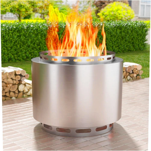 Kullavik 19 Inch Outdoor Smokeless Fire Pit,Portable Stainless Steel Firepit with Weather Resistant Cover,Wood Burning Fire Pit for Outside Camping Backyard Patio Garden