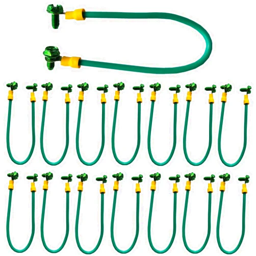 Ruipai Grounding Pigtail: 12AWG Green Stranded Copper Wire, 8-Inch Length, with 10/32 x 3/8 Green Screw - Quick 5-Second Installation(15 Pack)