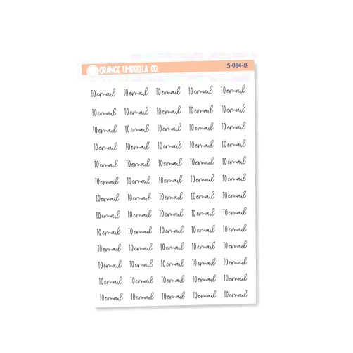 Handmade To Email Day Planner Stickers, Script 
